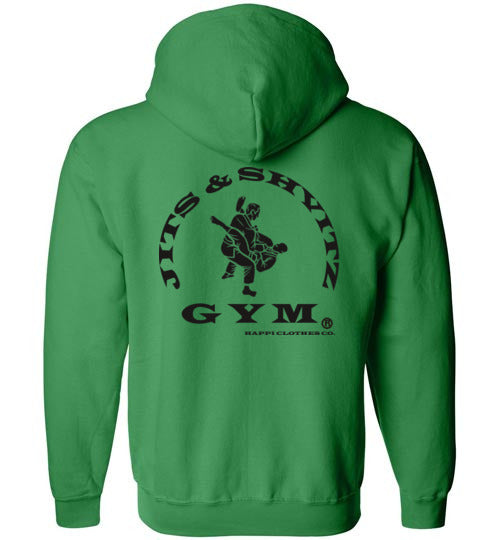 Jits & Shvitz Gym Jiu-Jitsu Zip Hoodie Unisex Happi Clothes Co.