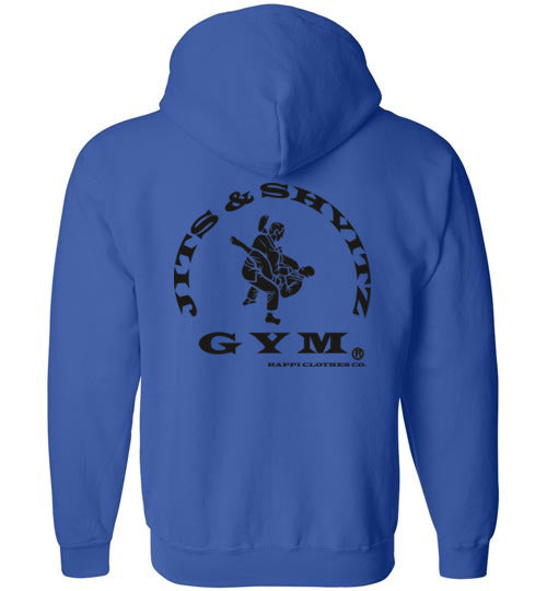 Jits & Shvitz Gym Jiu-Jitsu Zip Hoodie Unisex Happi Clothes Co.