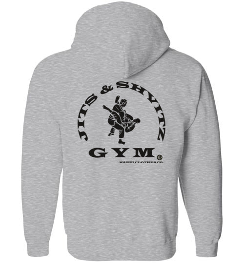 Jits & Shvitz Gym Jiu-Jitsu Zip Hoodie Unisex Happi Clothes Co.