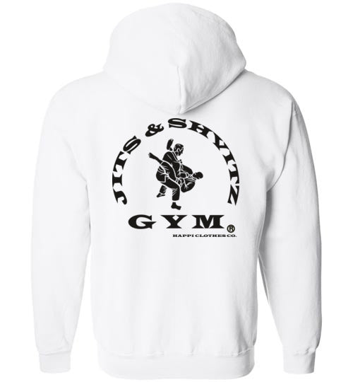 Jits & Shvitz Gym Jiu-Jitsu Zip Hoodie Unisex Happi Clothes Co.