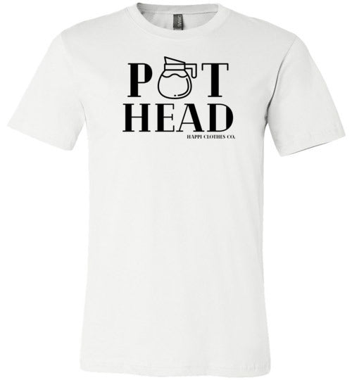 Coffee Pot Head (Light) Unisex T-Shirt Happi Clothes Co.